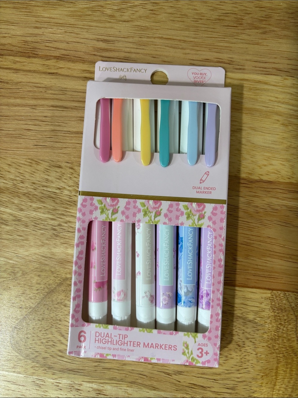 LoveShackFancy Pastel Dual-Tip Highlighter Markers - 6 Pack